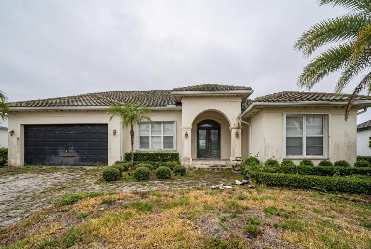 Florida home before impact window replacement